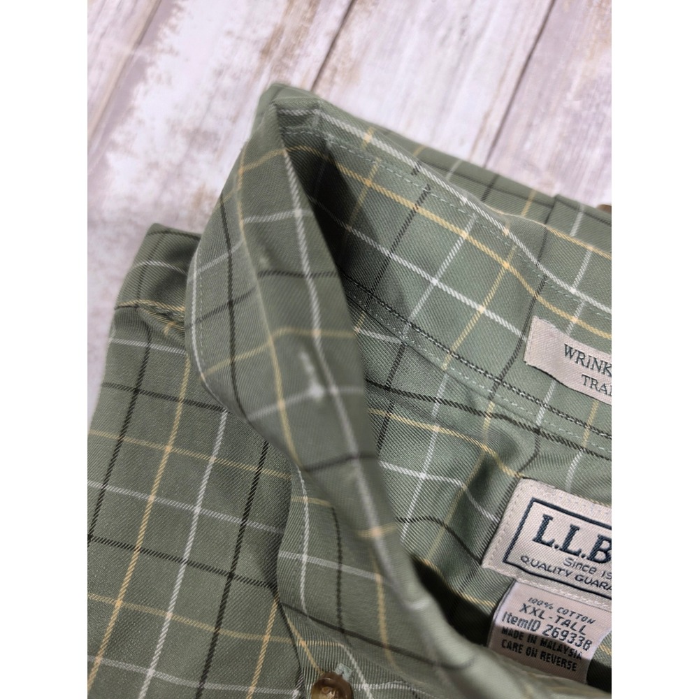 1- L.L. Bean Mens XXL Tall & 1-XL Wrinkle Resistant Traditional Fit Plaid Shirts - Picture 13 of 16